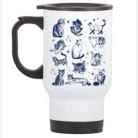 Vintage 90s Tattoo Cat Retro Kitten Nature Stainless Steel Travel Mug