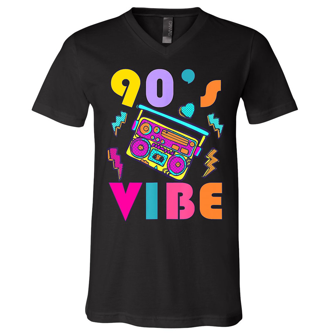 Vintage 90s Vibe 90s Music Lover I Heart The Nineties V-Neck T-Shirt