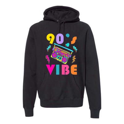 Vintage 90s Vibe 90s Music Lover I Heart The Nineties Premium Hoodie