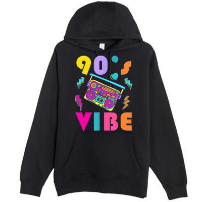 Vintage 90s Vibe 90s Music Lover I Heart The Nineties Premium Pullover Hoodie