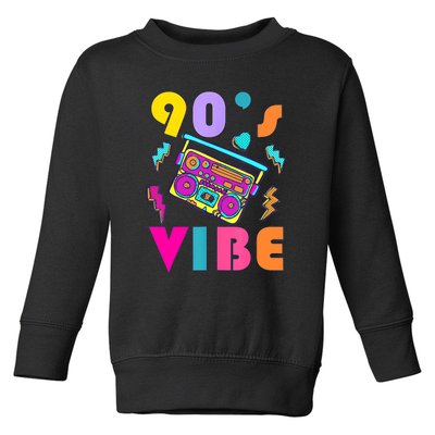 Vintage 90s Vibe 90s Music Lover I Heart The Nineties Toddler Sweatshirt