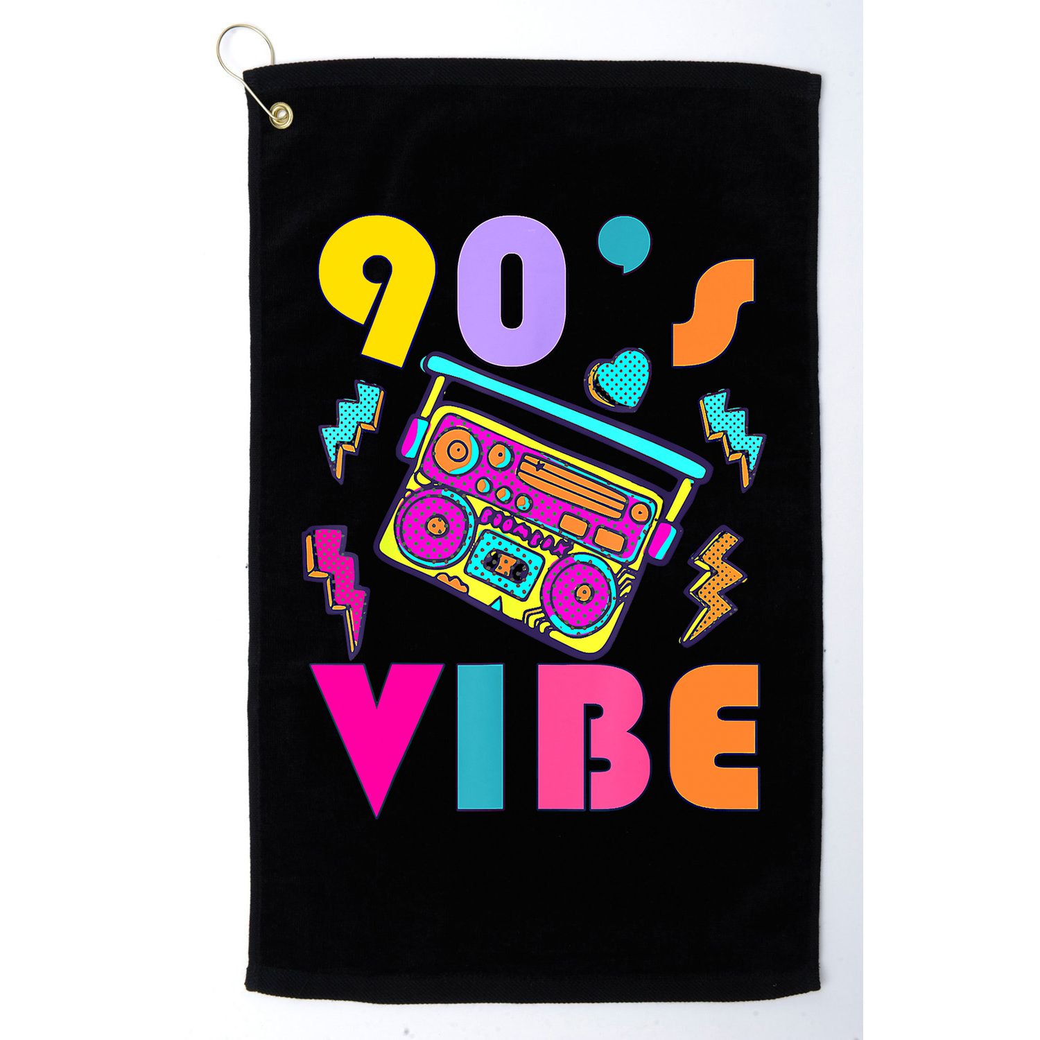 Vintage 90s Vibe 90s Music Lover I Heart The Nineties Golf Towel