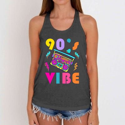 Vintage 90s Vibe 90s Music Lover I Heart The Nineties Women's Knotted Racerback Tank