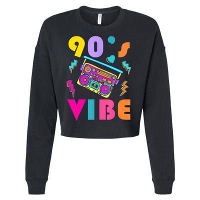 Vintage 90s Vibe 90s Music Lover I Heart The Nineties Cropped Pullover Crew