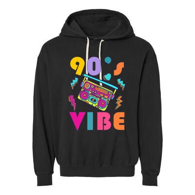 Vintage 90s Vibe 90s Music Lover I Heart The Nineties Garment-Dyed Fleece Hoodie