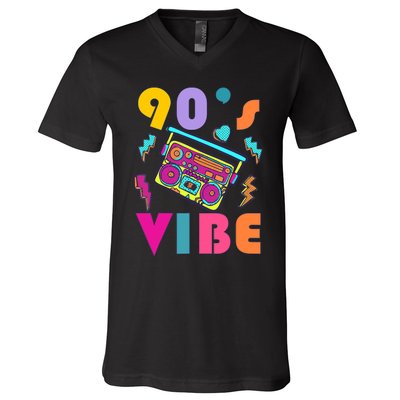 Vintage 90s Vibe 90s Music Lover I Heart The Nineties V-Neck T-Shirt