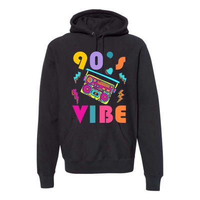 Vintage 90s Vibe 90s Music Lover I Heart The Nineties Premium Hoodie