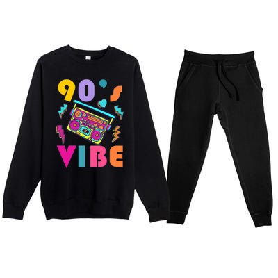 Vintage 90s Vibe 90s Music Lover I Heart The Nineties Premium Crewneck Sweatsuit Set