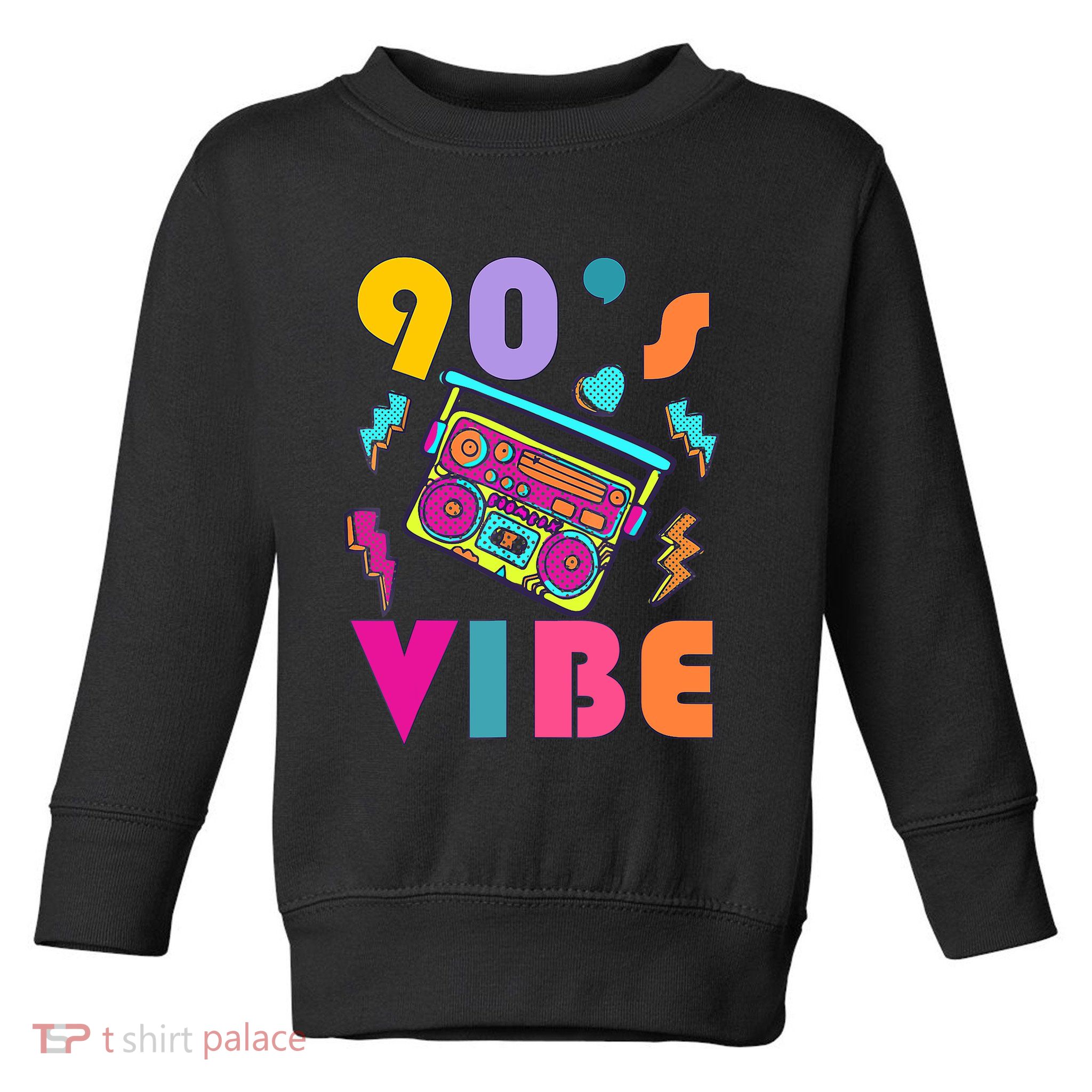 Vintage 90s Vibe 90s Music Lover I Heart The Nineties Toddler Sweatshirt