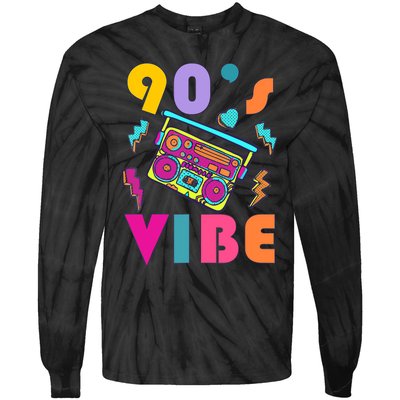 Vintage 90s Vibe 90s Music Lover I Heart The Nineties Tie-Dye Long Sleeve Shirt