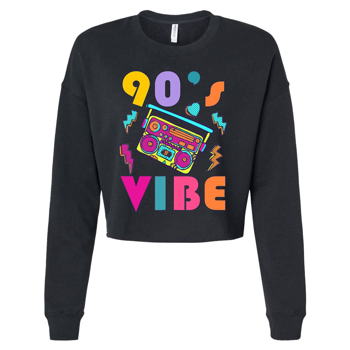 Vintage 90s Vibe 90s Music Lover I Heart The Nineties Cropped Pullover Crew