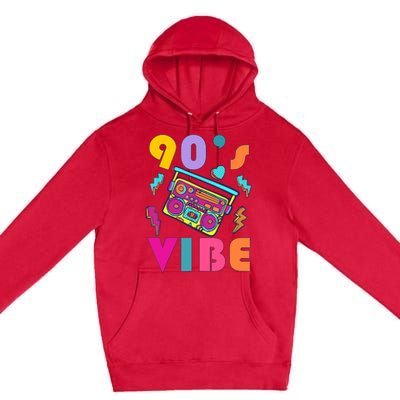 Vintage 90s Vibe 90s Music Lover I Heart The Nineties Premium Pullover Hoodie