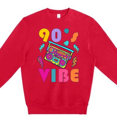 Vintage 90s Vibe 90s Music Lover I Heart The Nineties Premium Crewneck Sweatshirt