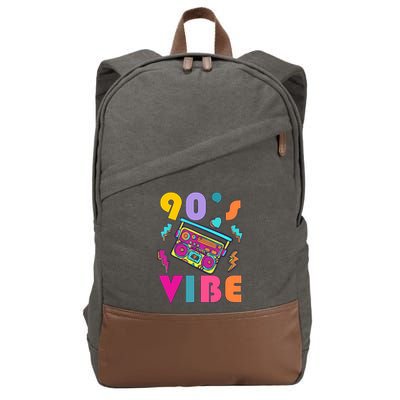 Vintage 90s Vibe 90s Music Lover I Heart The Nineties Cotton Canvas Backpack