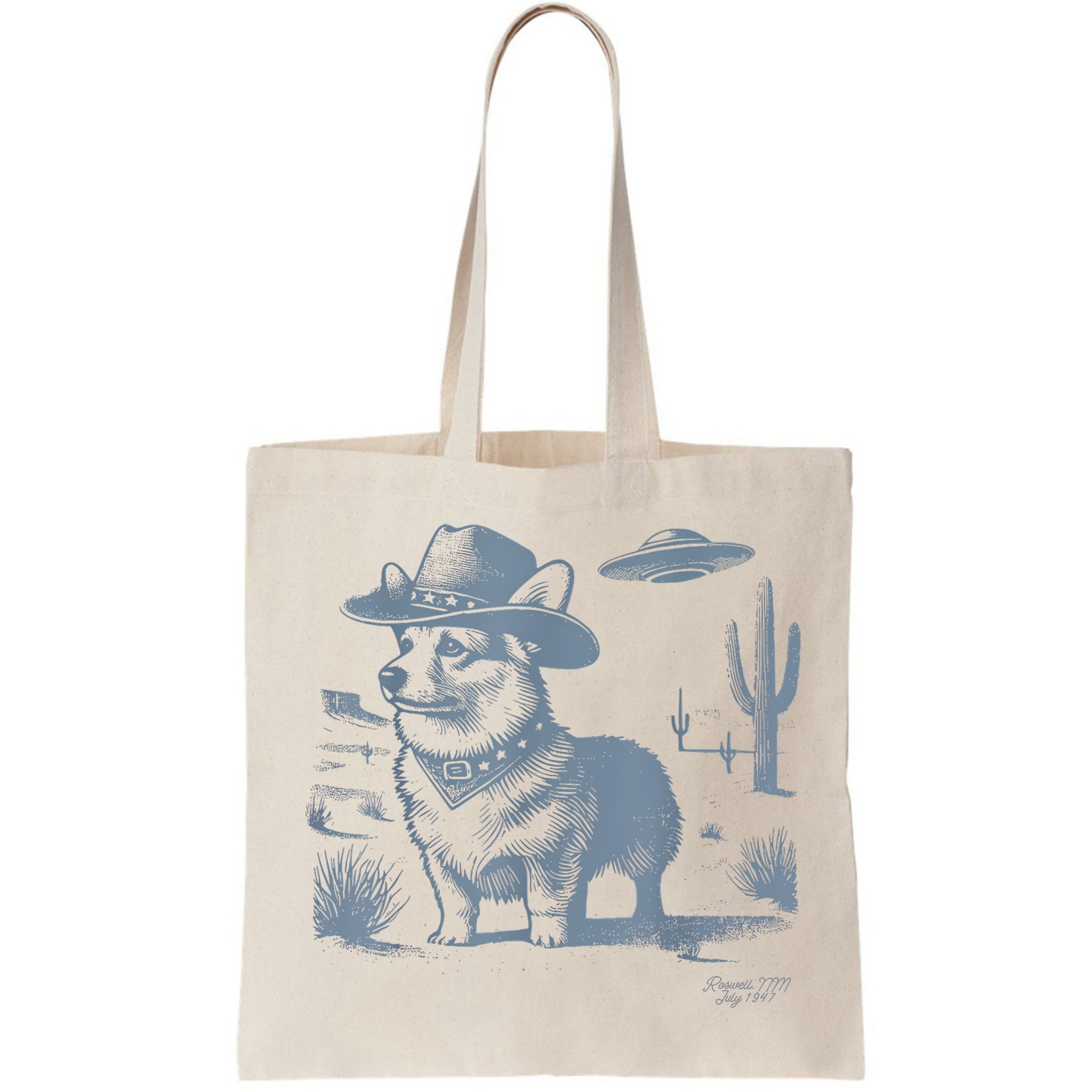 Vintage  90s Western Cowboy Corgi Ufo Bag