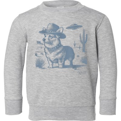 Vintage  90s Western Cowboy Corgi Ufo Toddler Sweatshirt
