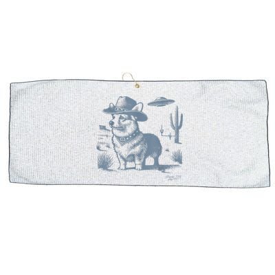 Vintage  90s Western Cowboy Corgi Ufo Large Microfiber Waffle Golf Towel