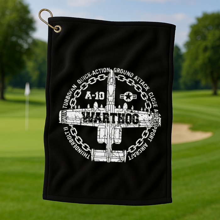 Vintage A 10 Thunderbolt Ii Warthog Attack Jet Aircraft Golf Towel