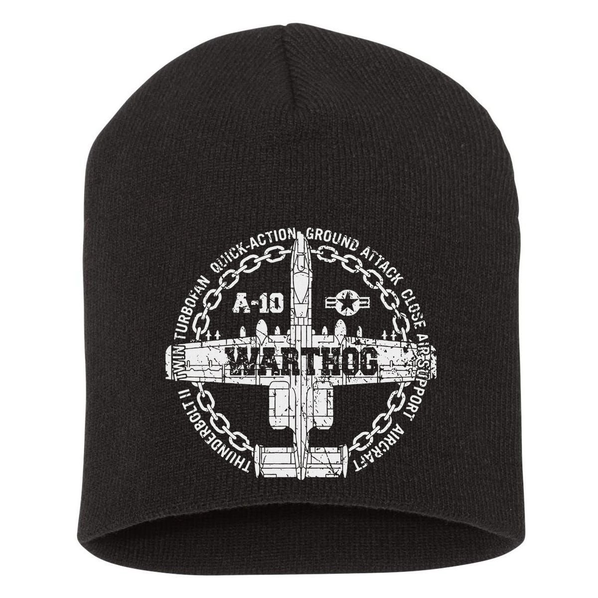 Vintage A 10 Thunderbolt Ii Warthog Attack Jet Aircraft Short Acrylic Beanie