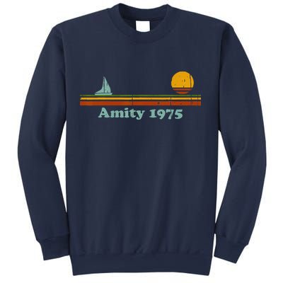 Vintage Amity 1975 Sunset Retro Sailboat Sunrise Summer Sweatshirt