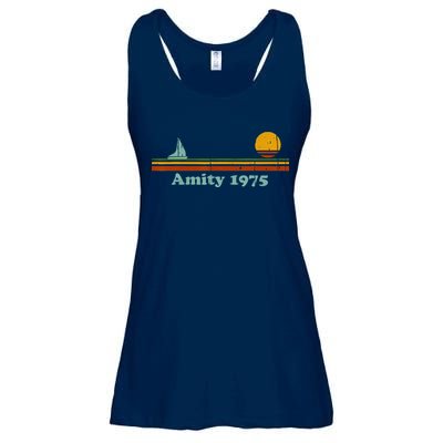 Vintage Amity 1975 Sunset Retro Sailboat Sunrise Summer Ladies Essential Flowy Tank