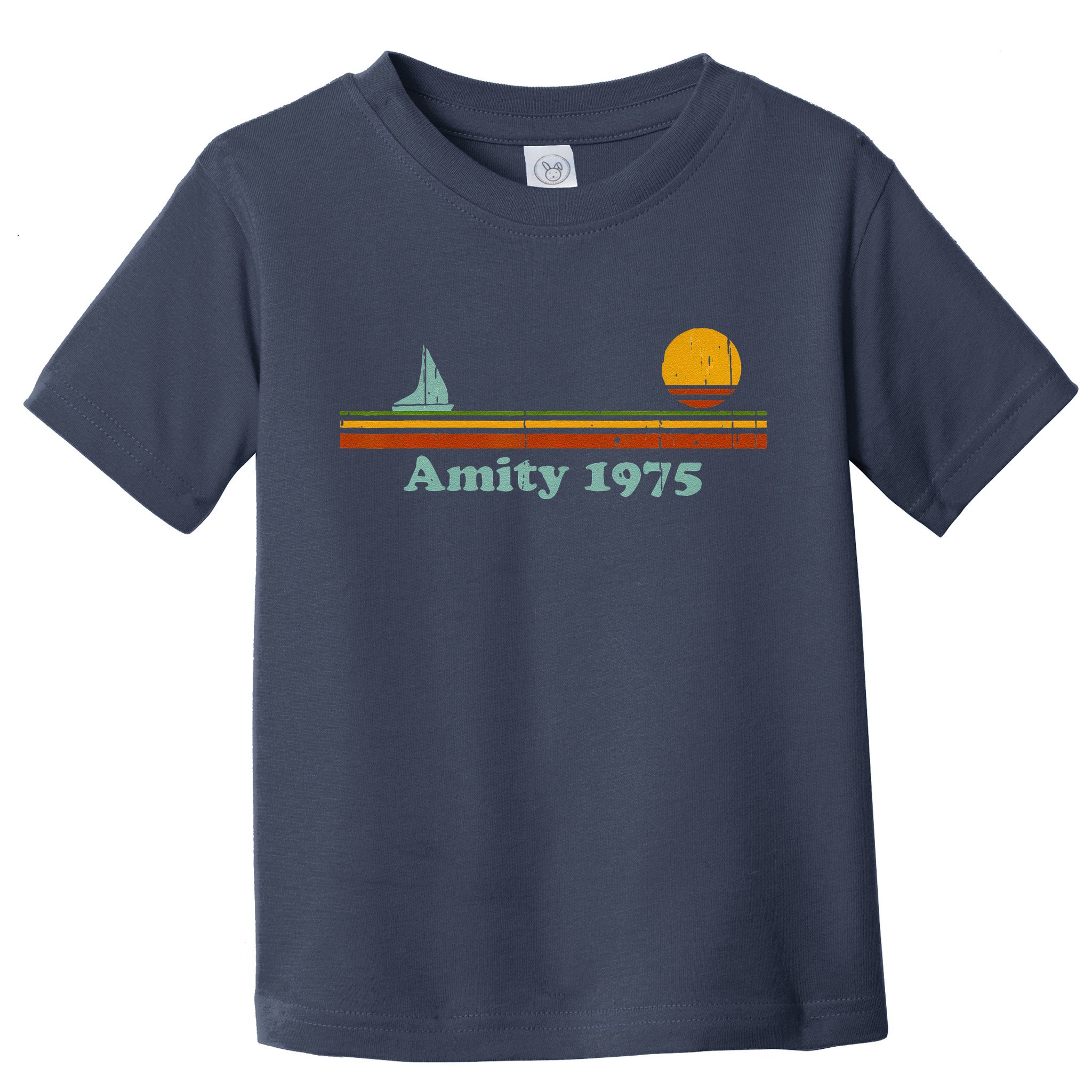 Vintage Amity 1975 Sunset Retro Sailboat Sunrise Summer Toddler T-Shirt