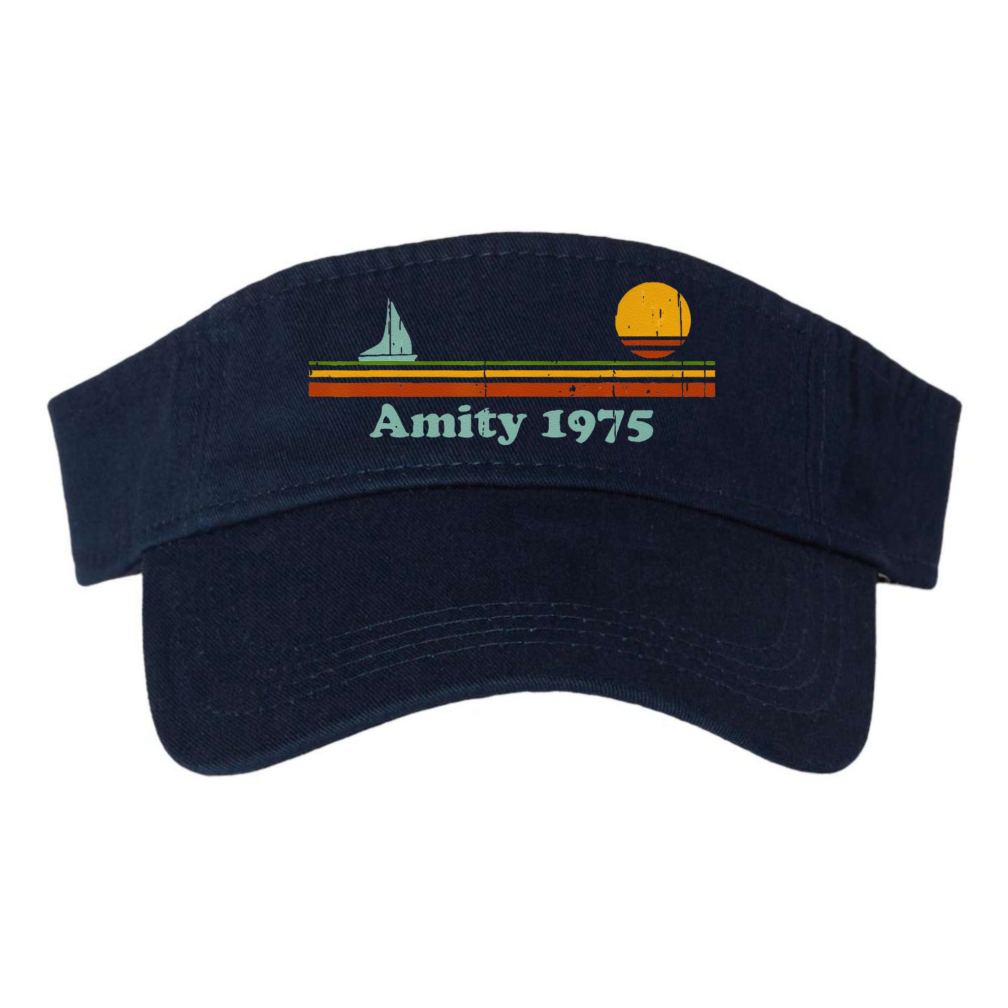 Vintage Amity 1975 Sunset Retro Sailboat Sunrise Summer Visor
