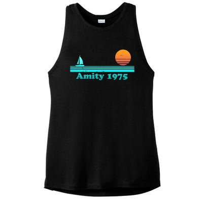 Vintage Amity 1975 Sunset Ladies PosiCharge Tri-Blend Wicking Tank