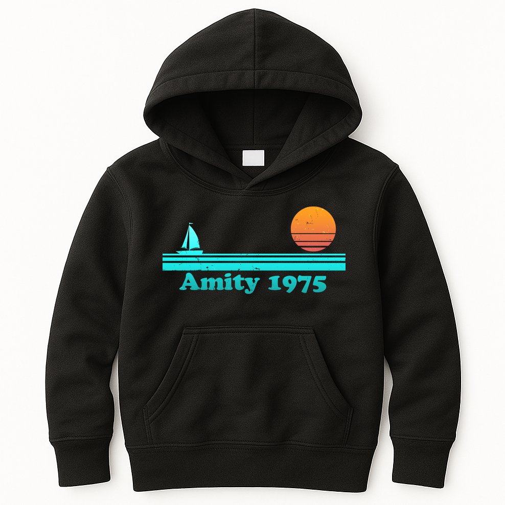 Vintage Amity 1975 Sunset Kids Hoodie