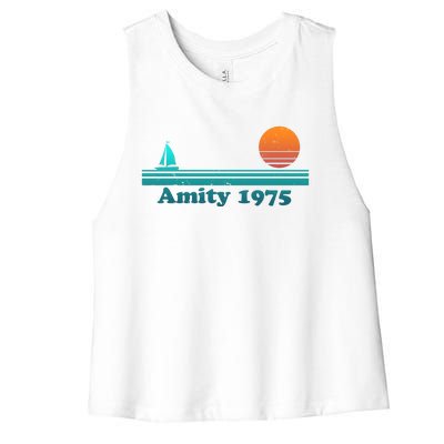 Vintage Amity 1975 Sunset Women's Racerback Cropped Tank