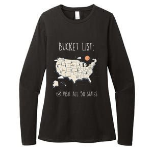 Visit All 50 States Usa Travel Map Mission Accomplished Womens CVC Long Sleeve Shirt