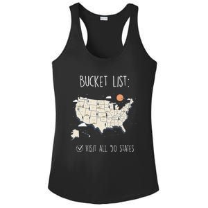 Visit All 50 States Usa Travel Map Mission Accomplished Ladies PosiCharge Competitor Racerback Tank