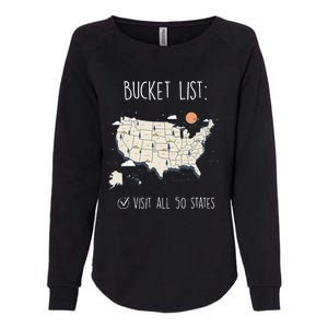 Visit All 50 States Usa Travel Map Mission Accomplished Womens California Wash Sweatshirt