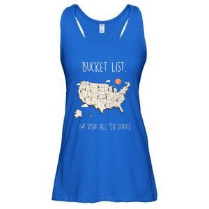 Visit All 50 States Usa Travel Map Mission Accomplished Ladies Essential Flowy Tank