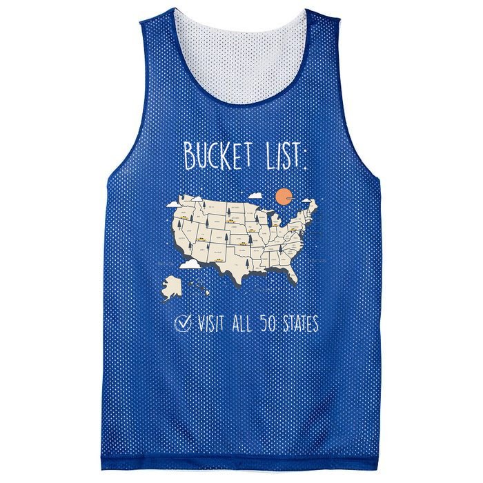 Visit All 50 States Usa Travel Map Mission Accomplished Mesh Reversible Basketball Jersey Tank