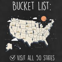 Visit All 50 States Usa Travel Map Mission Accomplished 7 Panel Mesh Trucker Snapback Hat