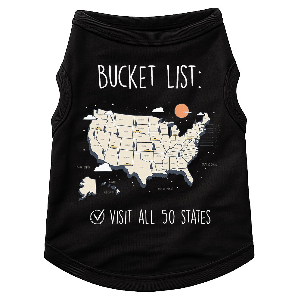 Visit All 50 States Usa Travel Map Mission Accomplished Doggie Tank