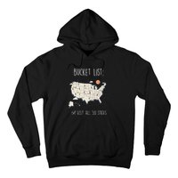 Visit All 50 States Usa Travel Map Mission Accomplished Hoodie