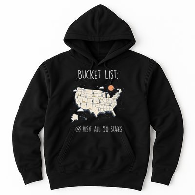 Visit All 50 States Usa Travel Map Mission Accomplished Hoodie