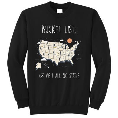 Visit All 50 States Usa Travel Map Mission Accomplished Sweatshirt