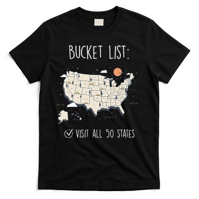Visit All 50 States Usa Travel Map Mission Accomplished T-Shirt