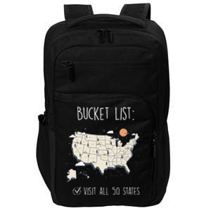 Visit All 50 States Usa Travel Map Mission Accomplished Impact Tech Backpack