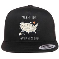 Visit All 50 States Usa Travel Map Mission Accomplished Flatbill Hat
