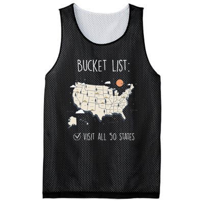 Visit All 50 States Usa Travel Map Mission Accomplished Mesh Reversible Basketball Jersey Tank