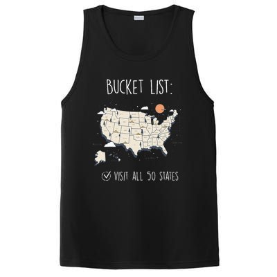 Visit All 50 States Usa Travel Map Mission Accomplished PosiCharge Competitor Tank