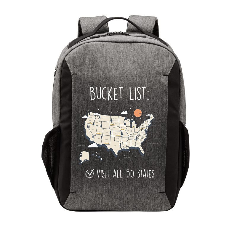 Visit All 50 States Usa Travel Map Mission Accomplished Vector Backpack