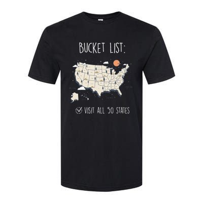 Visit All 50 States Usa Travel Map Mission Accomplished Softstyle® CVC T-Shirt