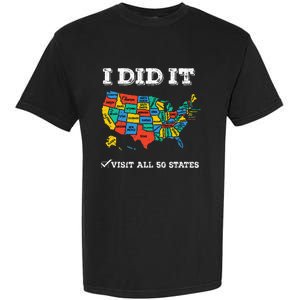 Visited All 50 States Usa Map For Travel Champion Lover Garment-Dyed Heavyweight T-Shirt