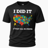 Visited All 50 States Usa Map For Travel Champion Lover Cooling Performance Crew T-Shirt