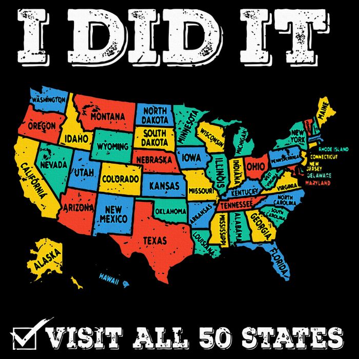 Visited All 50 States Usa Map For Travel Champion Lover Cooling Performance Crew T-Shirt